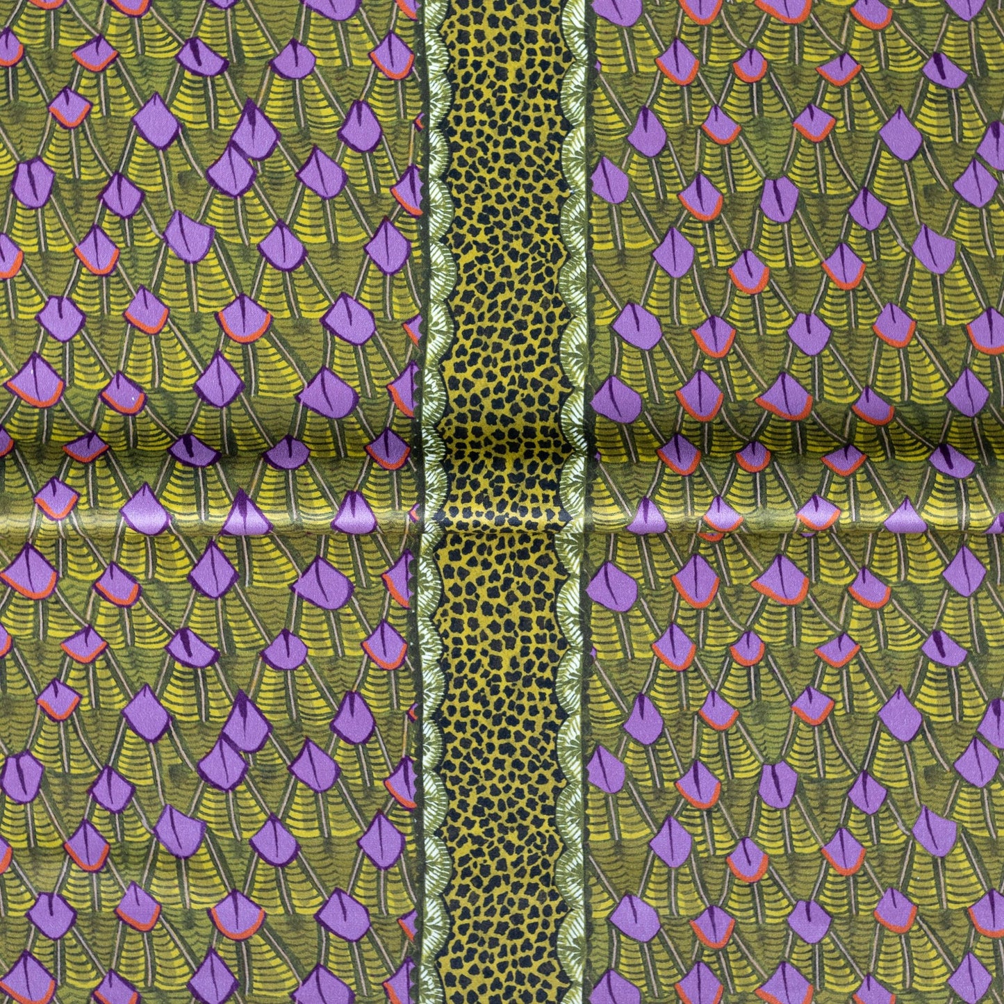 Feather Chartreuse Velvet Fabric