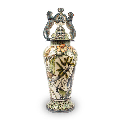 Leopard Trophy Urn-ceramics-Ardmore Design