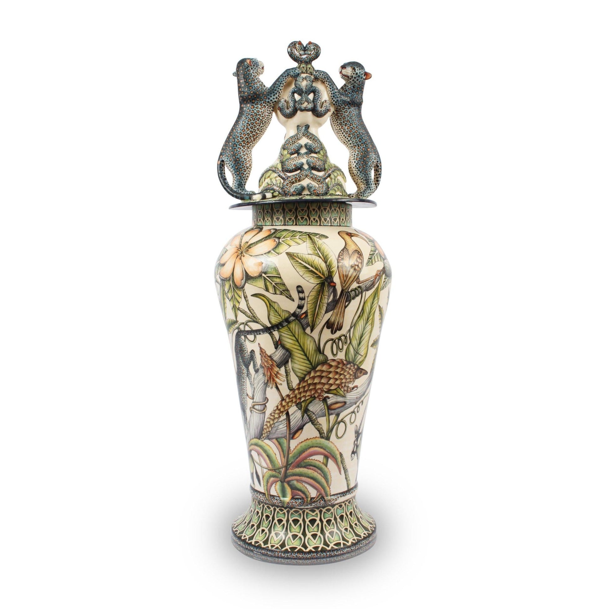 Leopard Trophy Urn-ceramics-Ardmore Design