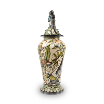 Leopard Trophy Urn-ceramics-Ardmore Design