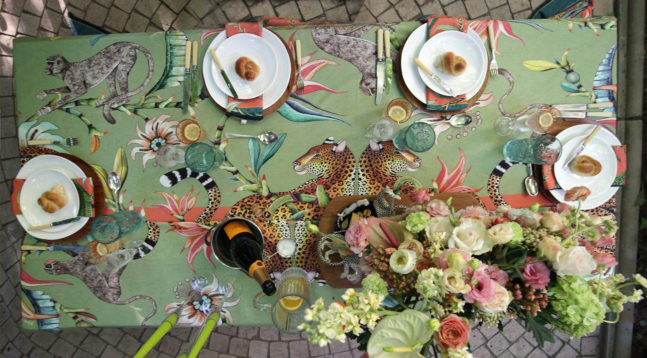 Monkey Paradise Tablecloth in Delta-Tablecloth-Ardmore Design