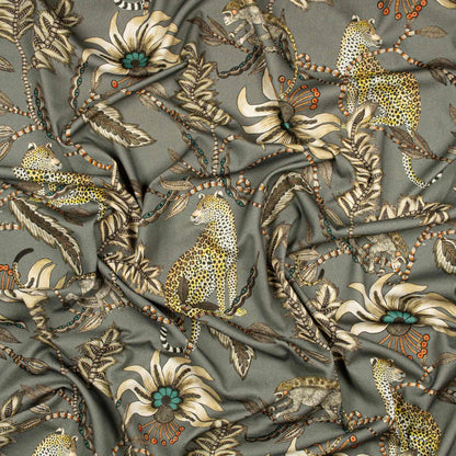 Monkey Bean Ash Linen Fabric