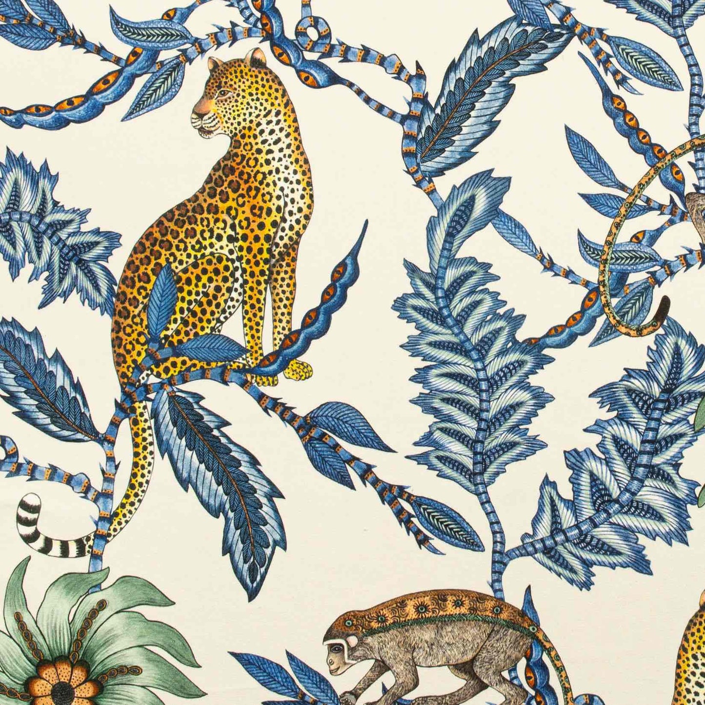 Monkey Bean Tanzanite Linen Fabric