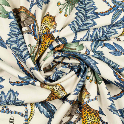 Monkey Bean Tanzanite Linen Fabric