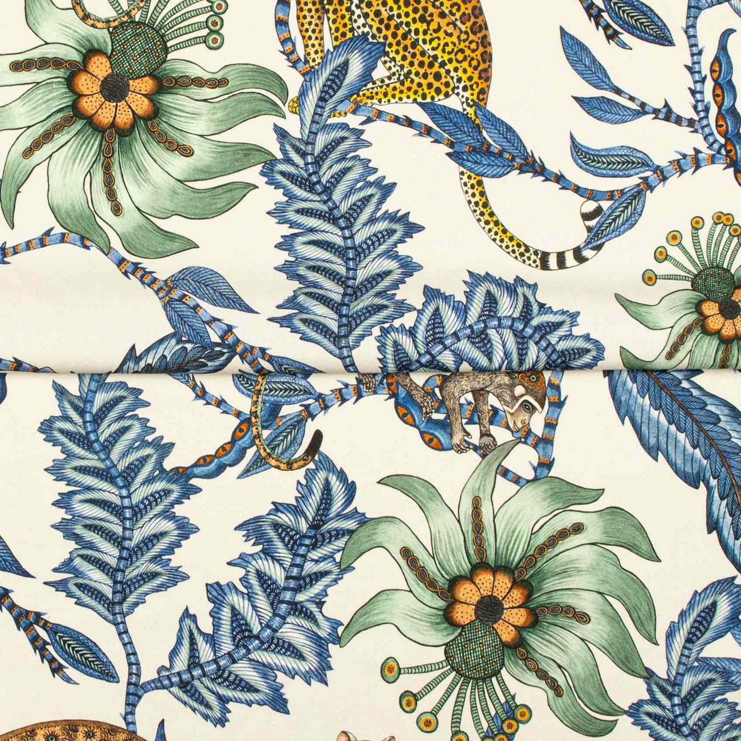 Monkey Bean Tanzanite Linen Fabric