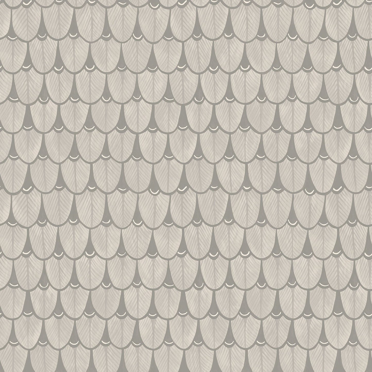 A close-up highlighting the intricate feather-like pattern in a muted, elegant grey.