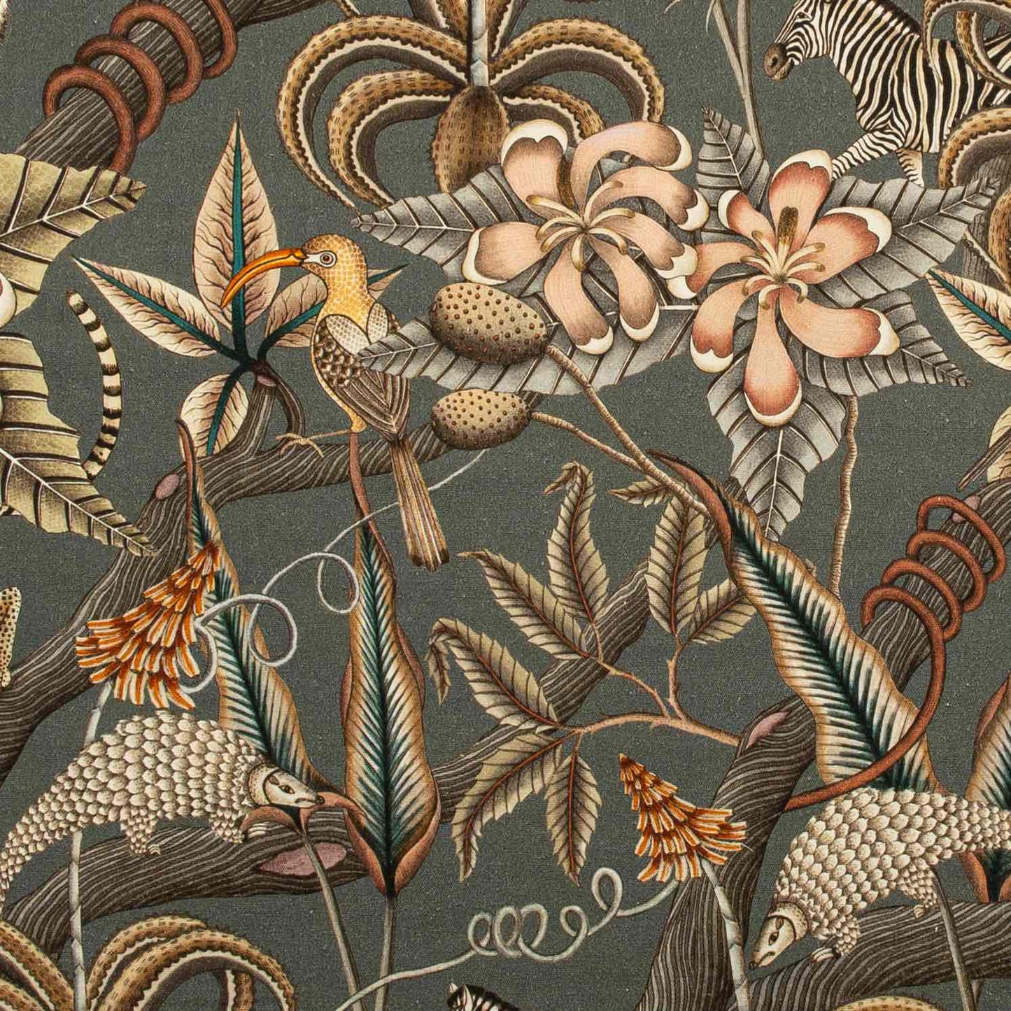 Pangolin Park Ash Linen Fabric