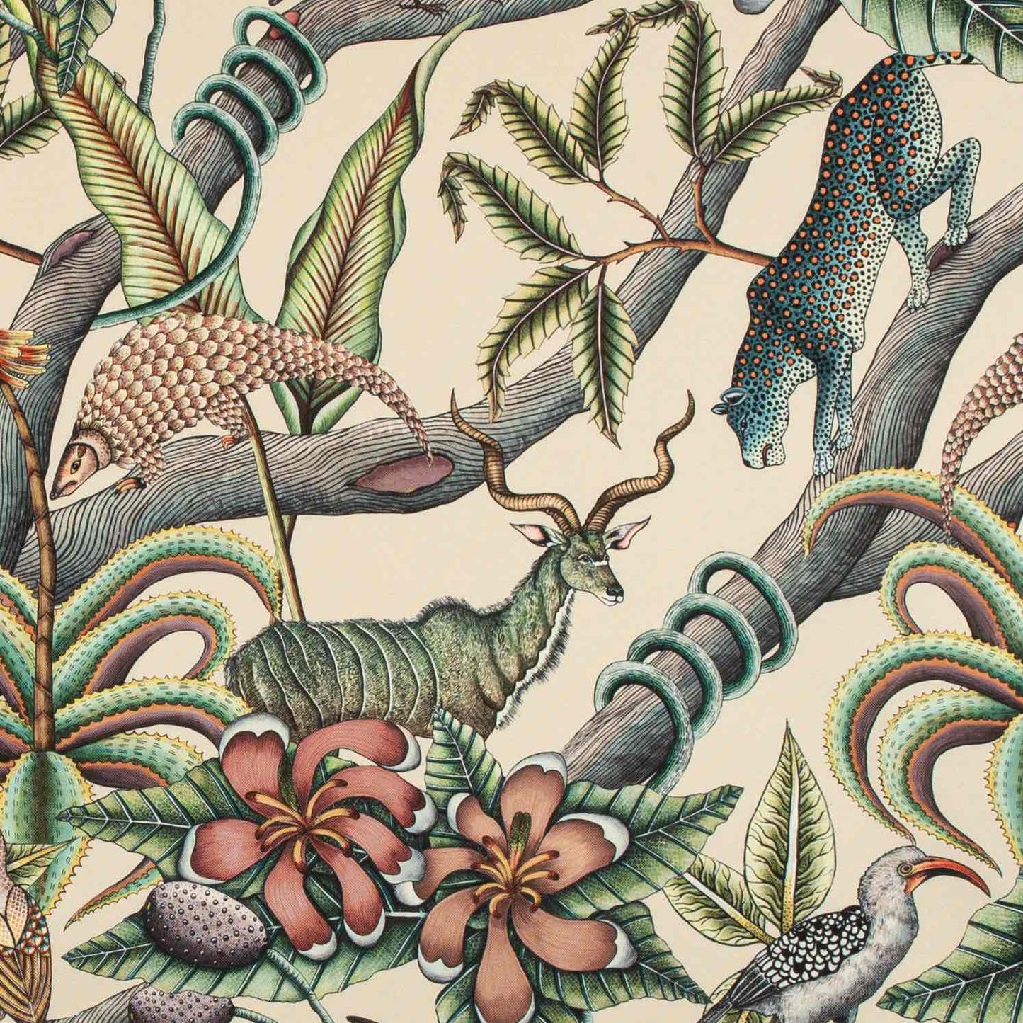 Pangolin Park Chalk Outdoor Fabric
