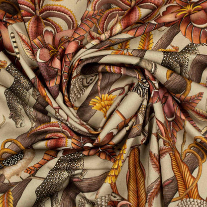 Pangolin Park Plum Linen Fabric