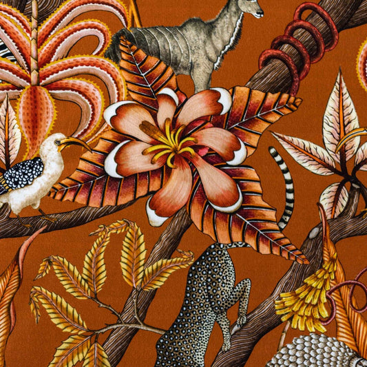 Pangolin Park Rust Velvet Fabric