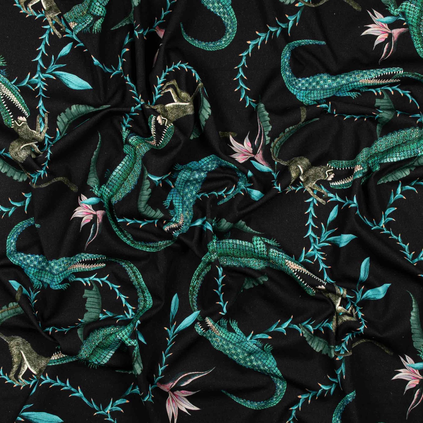 River Chase Moonlight Linen Fabric