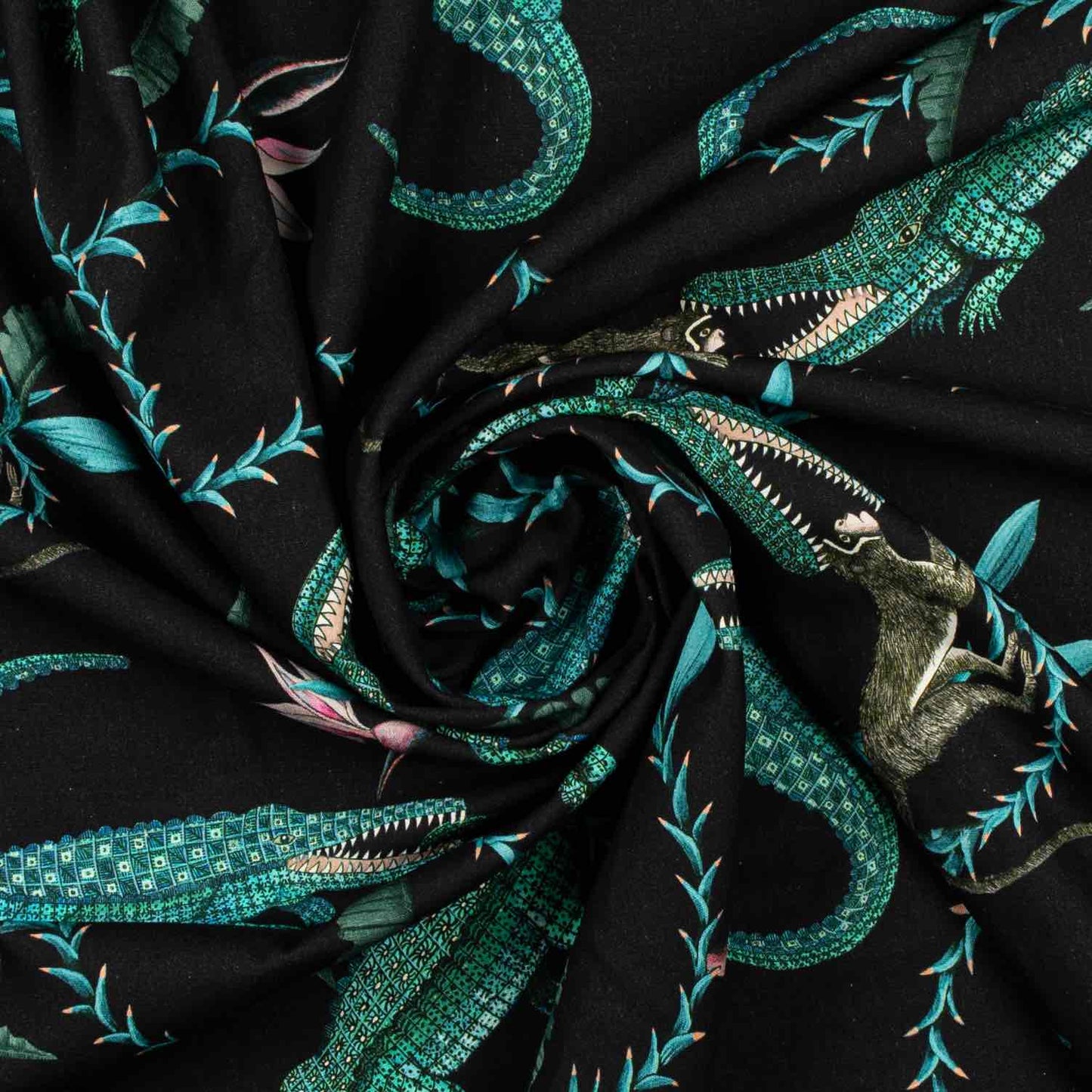 River Chase Moonlight Linen Fabric