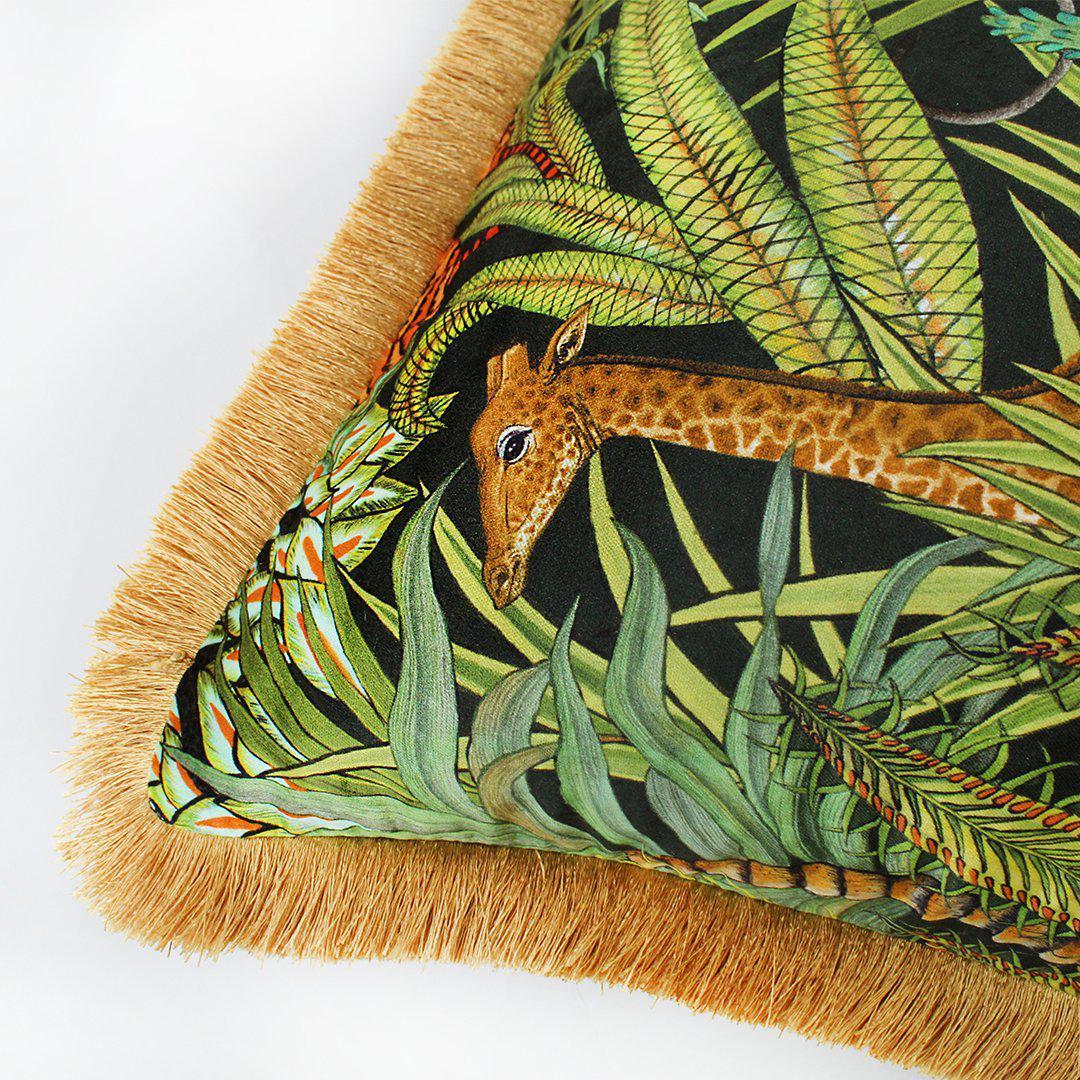 Sabie Forest Delta Fringed Cushion Cover-Cushion-Ardmore Design