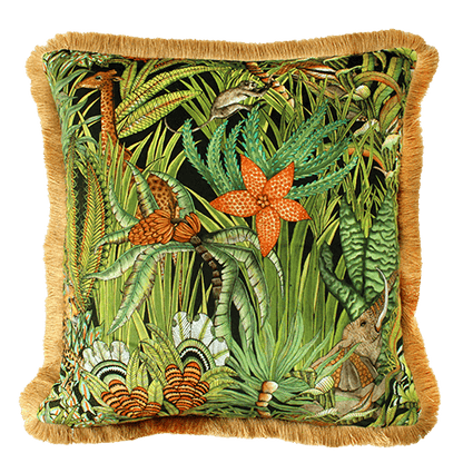 Sabie Forest Delta Fringed Cushion Cover-Cushion-Ardmore Design