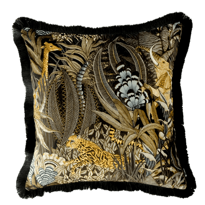 Sabie Forest Moonlight Fringed Cushion Cover-Cushion-Ardmore Design