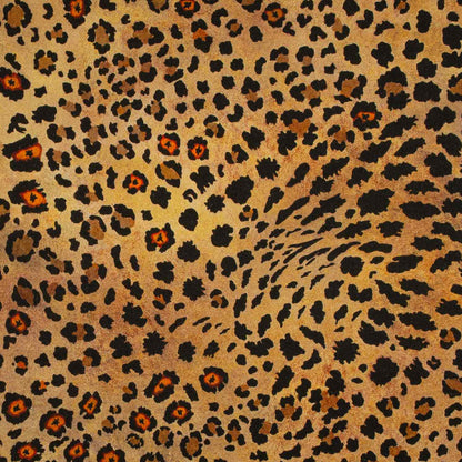 Safari Spot Gold Linen Fabric