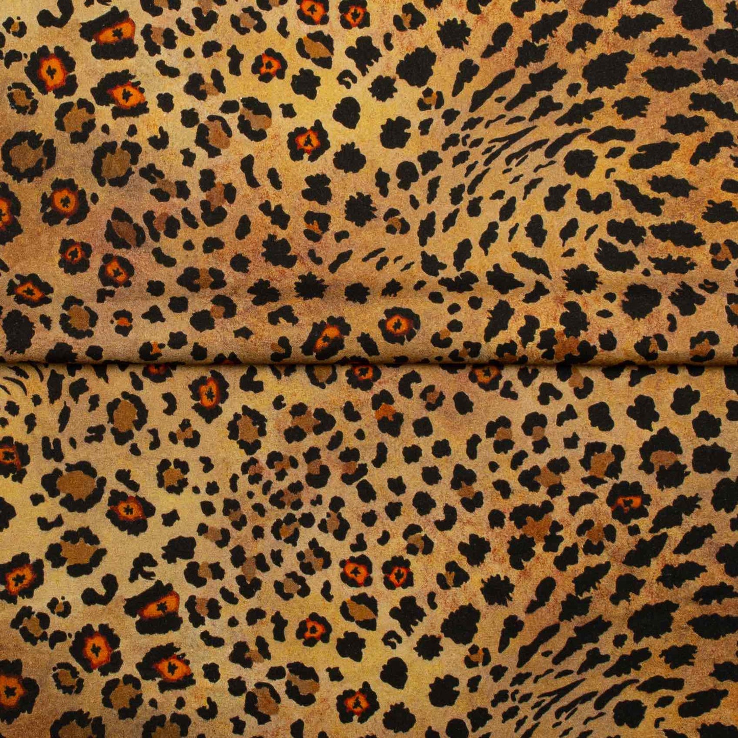 Safari Spot Gold Linen Fabric