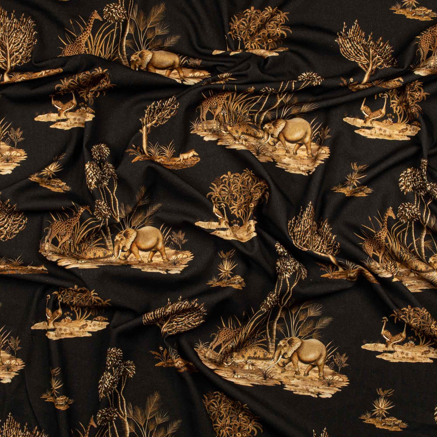Thanda Toile Gold Linen Fabric