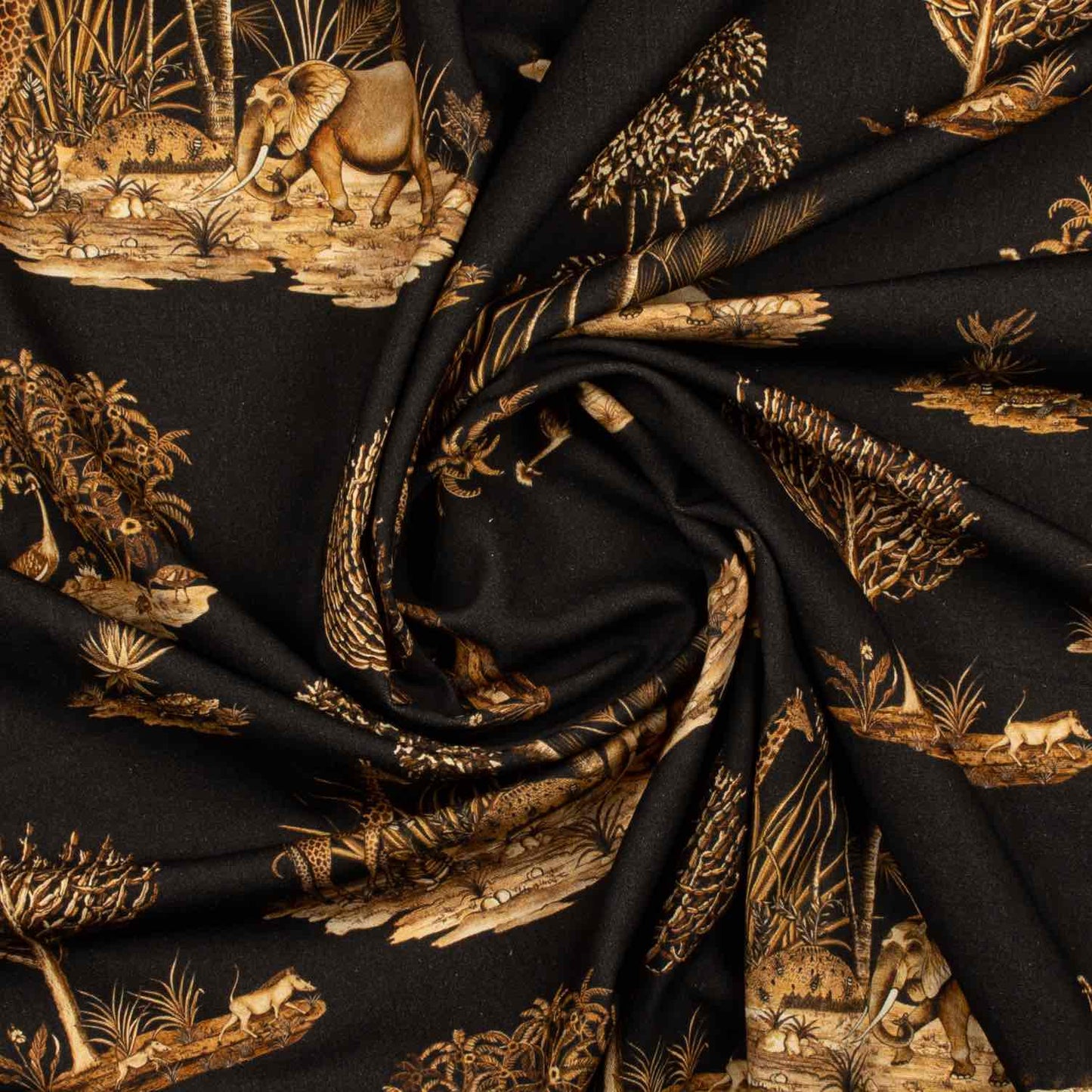 Thanda Toile Gold Linen Fabric