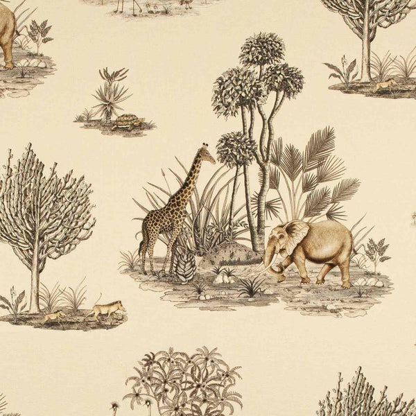 Thanda Toile Stone Linen Fabric