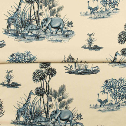 Thanda Toile Tanzanite Linen Fabric