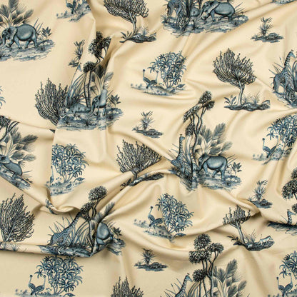 Thanda Toile Tanzanite Linen Fabric