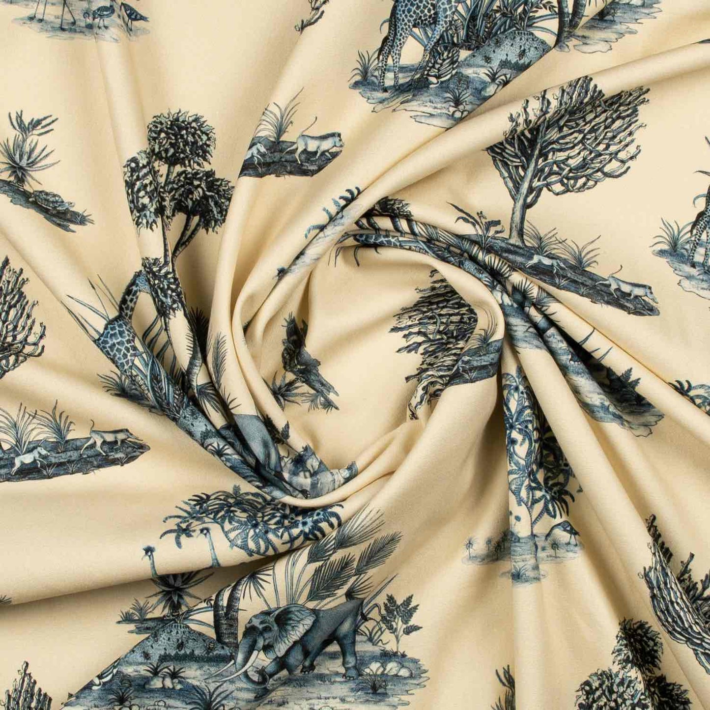 Thanda Toile Tanzanite Linen Fabric