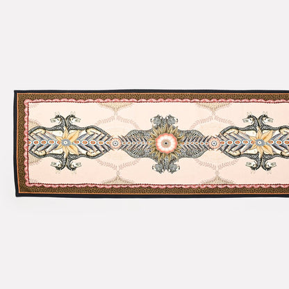 A standalone view of the Bush Bandits Table Runner, highlighting its elegant border and symmetrical design.