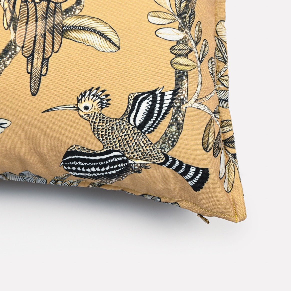 A close-up of the fabric texture and print, emphasising the intricate artistry and soft, durable polyester material.