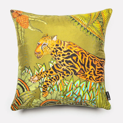 Cheetah Kings Forest Delta Silk Cushion Cover