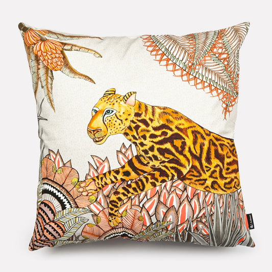 Cheetah Kings Forest Magnolia Cotton Cushion Cover