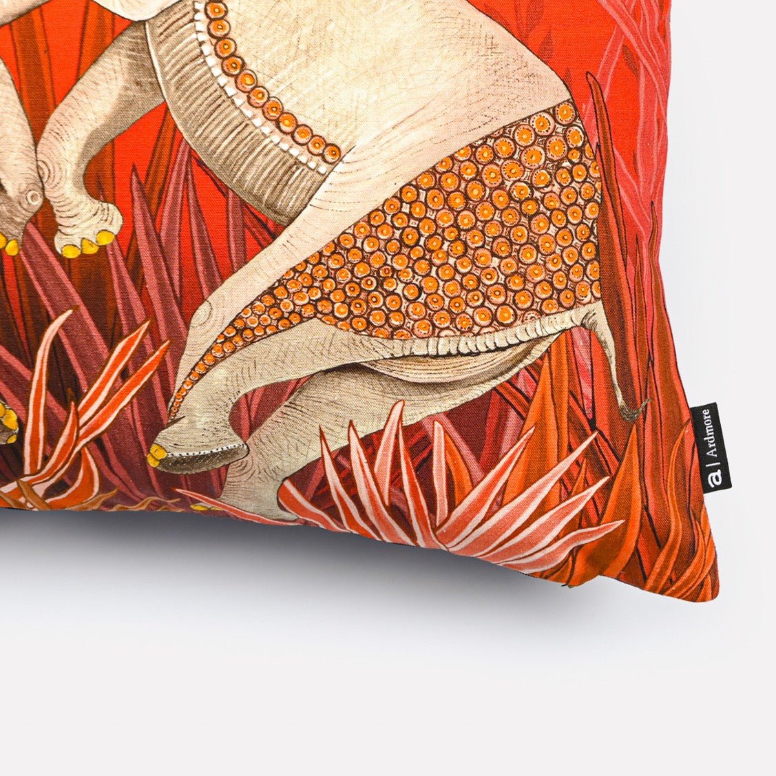 Dancing Elephant Sunset Cotton Cushion Cover