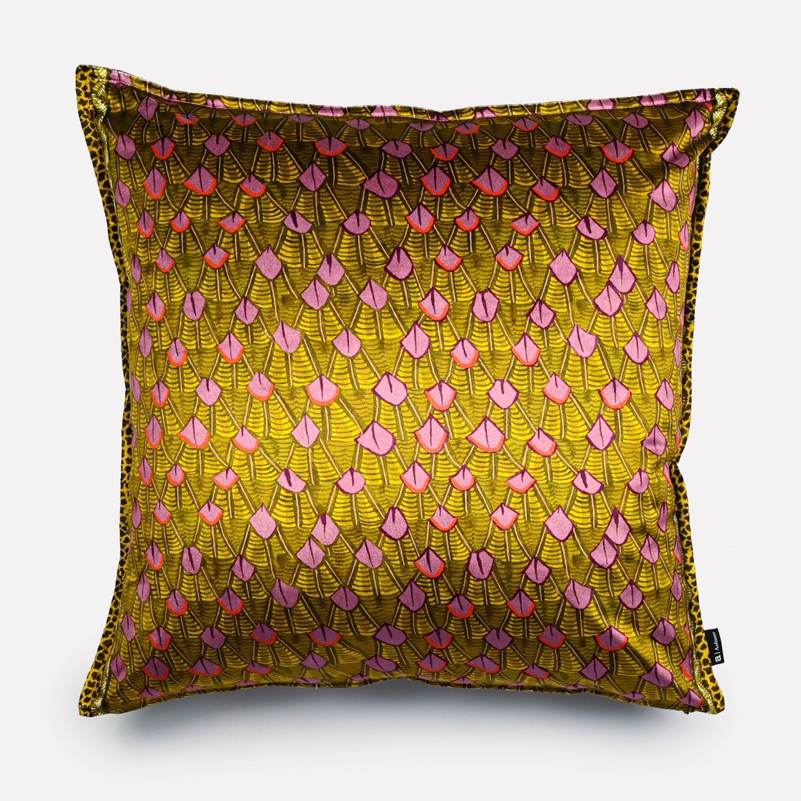 Feather Chartreuse Velvet Cushion Cover