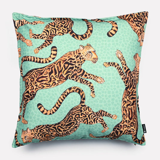 Cheetah King Jade Outdoor Cushion Cover