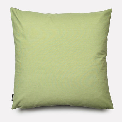 Back view of the Monkey Paradise Chalk Cushion Cover, showcasing a plain pistachio green cotton fabric.