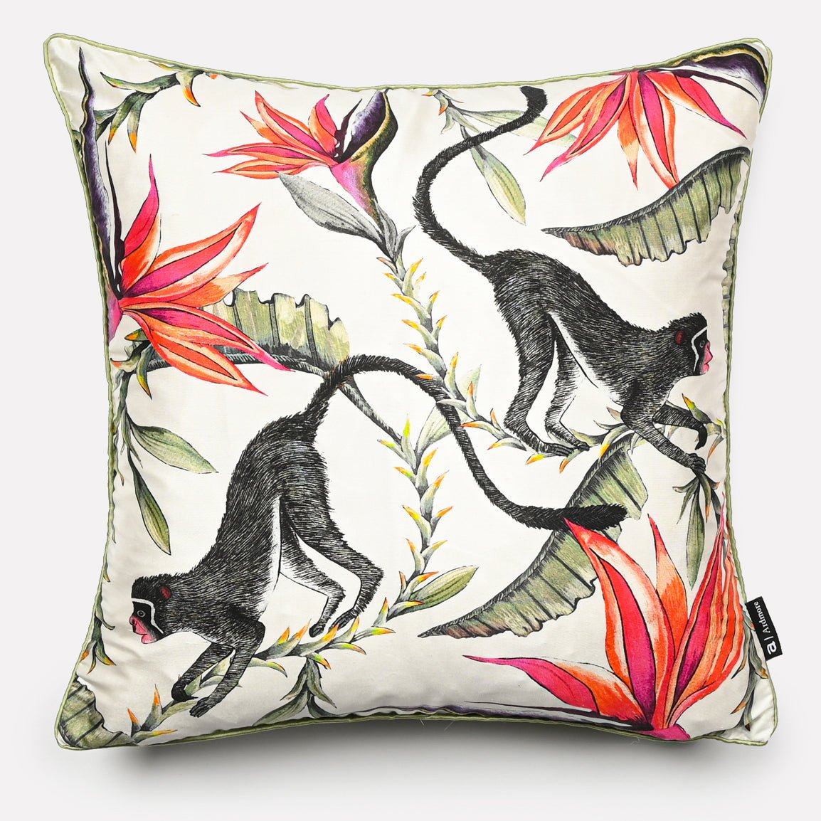 Monkey Paradise Chalk Silk Cushion Cover