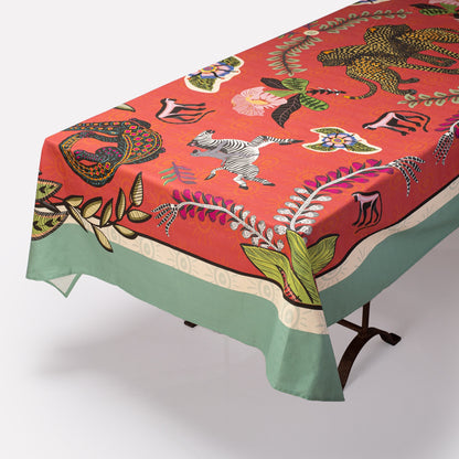 Royal Leopard Tablecloth IN Sunset