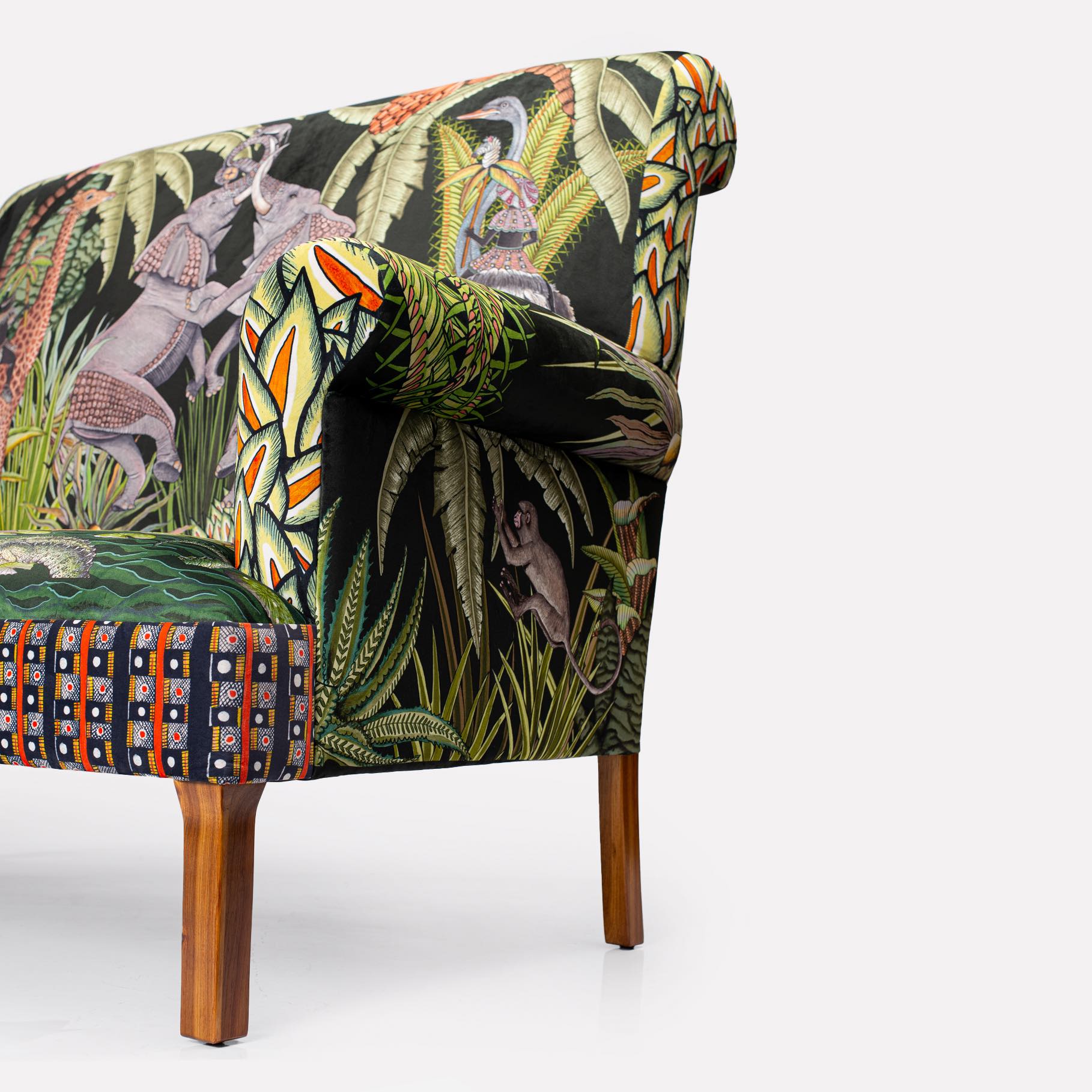 Low-angle shot capturing the luxurious seating depth and firm, supportive backrest.