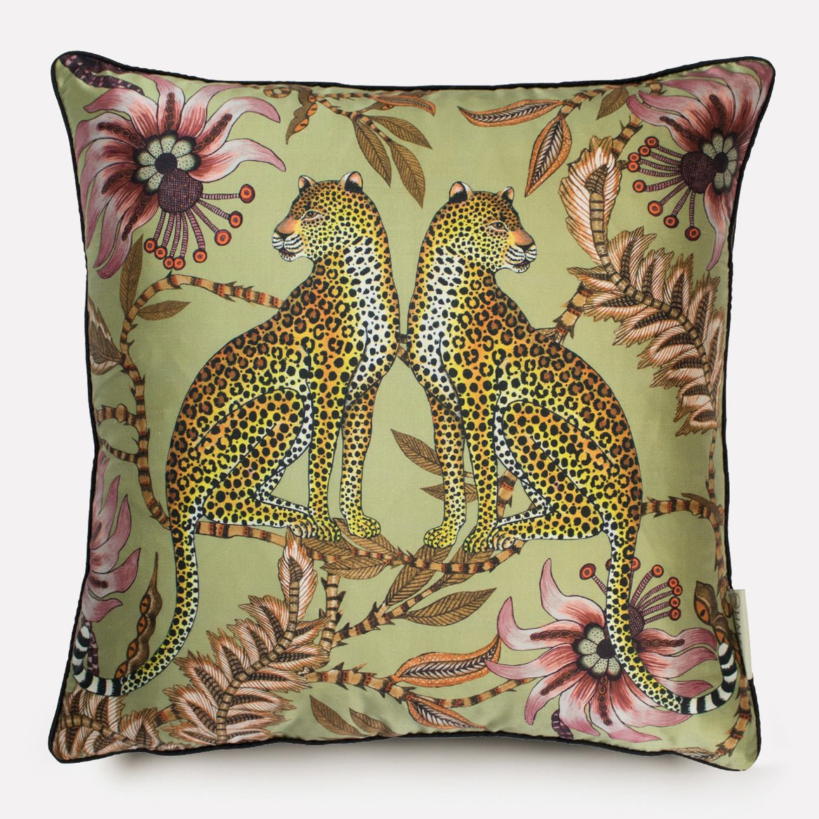 Lovebird Leopards Delta Silk Cushion Cover